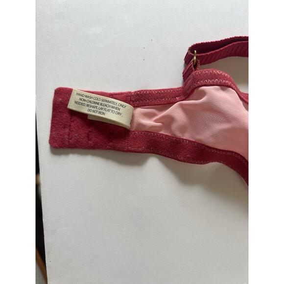 Soma Red And Pink Lace Underwire Flirtation Balconet Bra 34DD - Picture 3 of 8